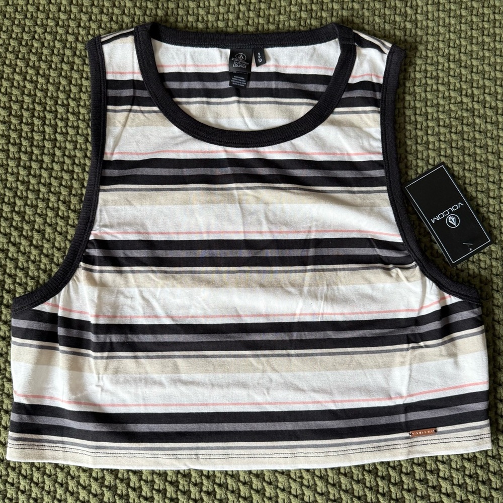 NWT Volcom Women’s Lil Tank Striped Tank Top - Size Small